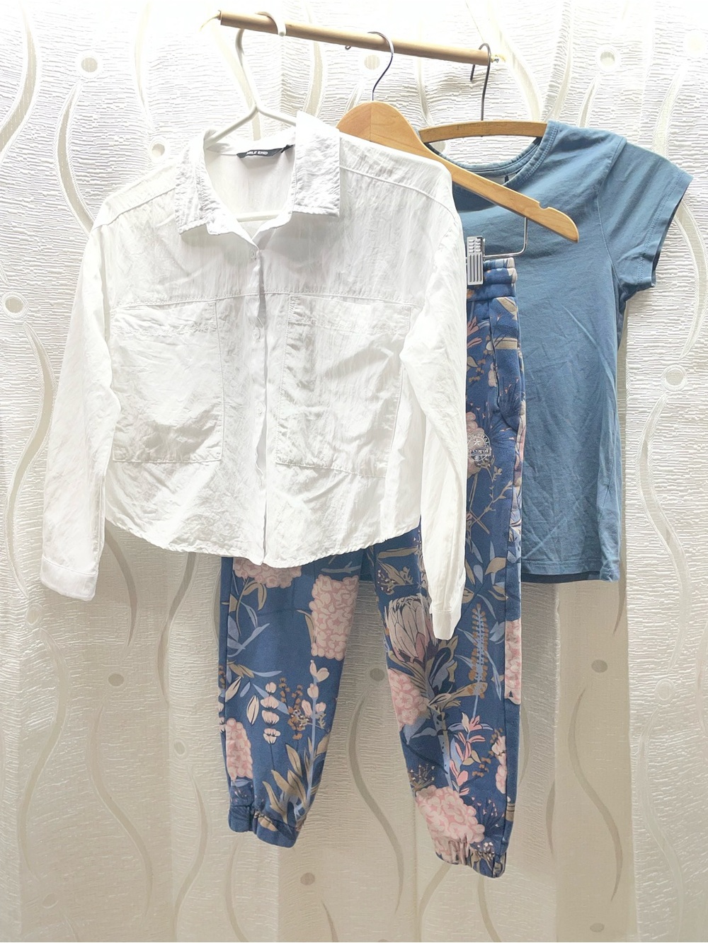 Mile‎ End Richer Poorer Au Coton Bundle Set 10 XS 8-9 Blue White Floral 3pc